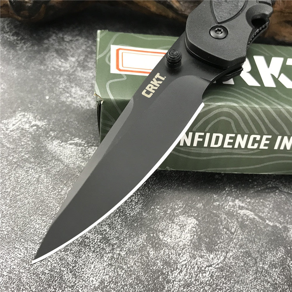 CRKT 1100 Richard Rogers CEO Gentleman's Edc Open Folding Blade Knifes Spring Assisted Opening Plain Stiletto Pocket Pen Knife Tactical Hunting Camping Survival Gear Multi Tool Messer