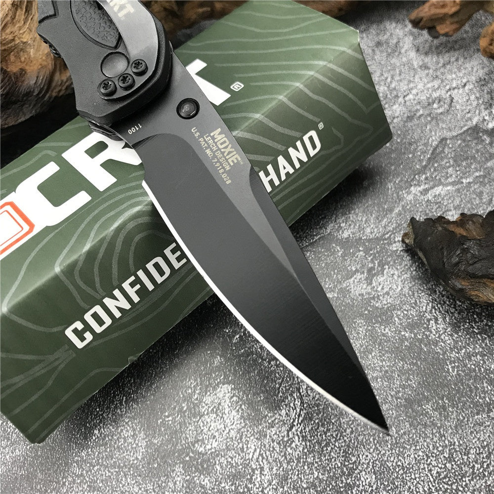 CRKT 1100 Richard Rogers CEO Gentleman's Edc Open Folding Blade Knifes Spring Assisted Opening Plain Stiletto Pocket Pen Knife Tactical Hunting Camping Survival Gear Multi Tool Messer