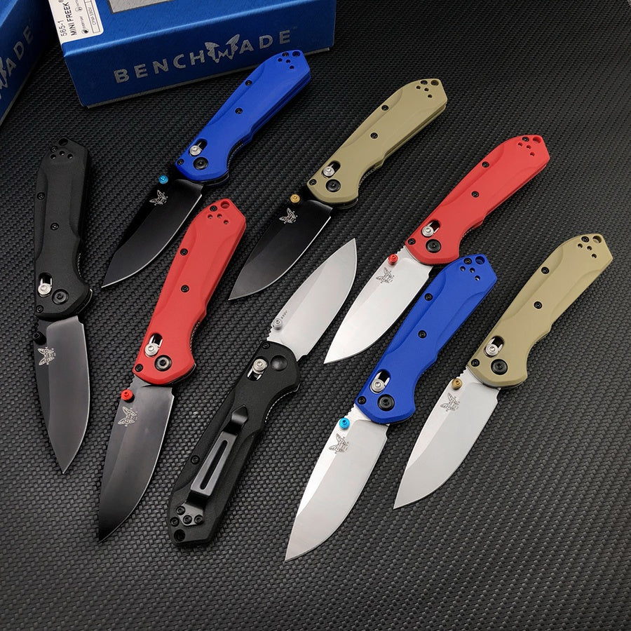 Benchmade - Bugout 565 EDC Manual Open Folding Knife Drop-Point Blade, Plain Edge, Satin Finish, Variety of colors Handle Everyday Carry and Camping Hunting knife