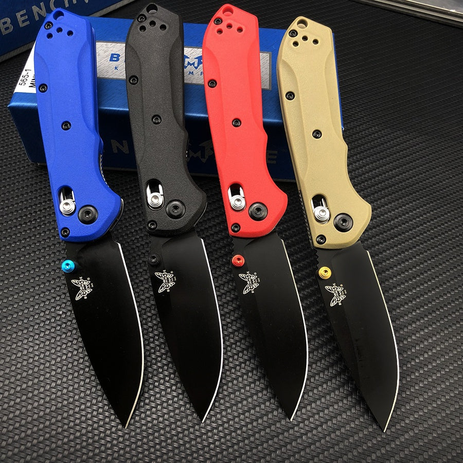 Benchmade - Bugout 565 EDC Manual Open Folding Knife Drop-Point Blade, Plain Edge, Satin Finish, Variety of colors Handle Everyday Carry and Camping Hunting knife