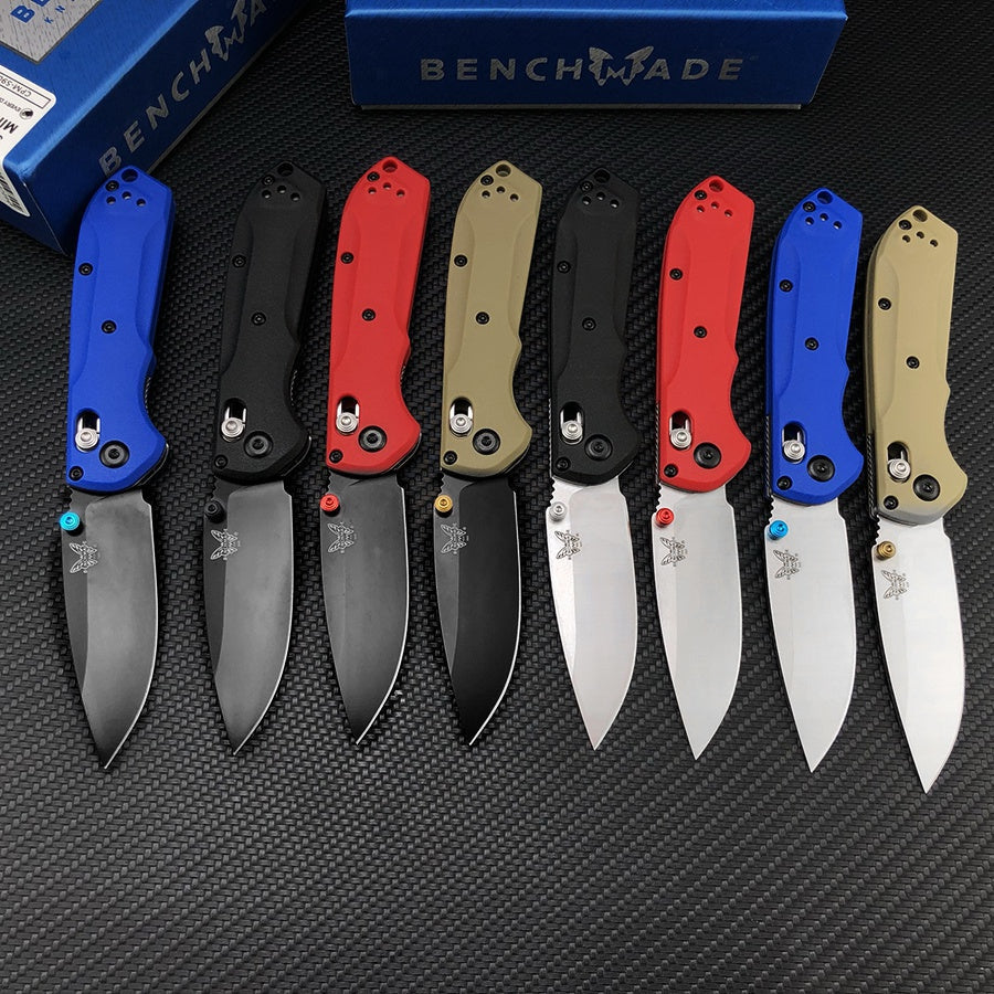 Benchmade - Bugout 565 EDC Manual Open Folding Knife Drop-Point Blade, Plain Edge, Satin Finish, Variety of colors Handle Everyday Carry and Camping Hunting knife