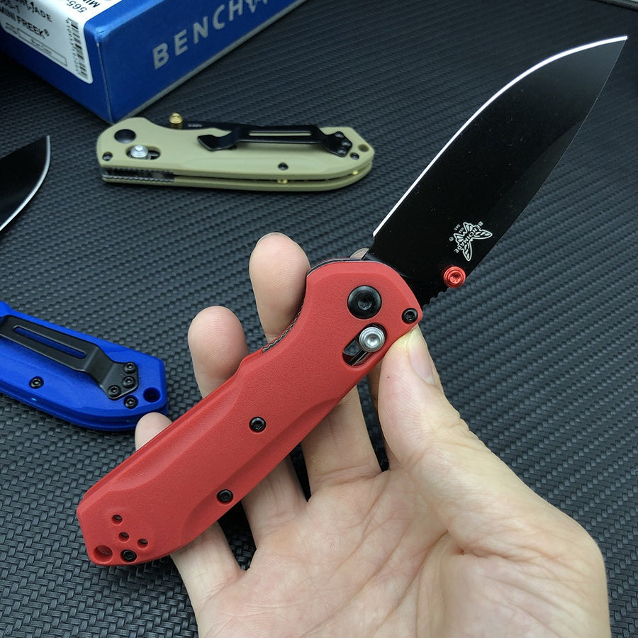 Benchmade - Bugout 565 EDC Manual Open Folding Knife Drop-Point Blade, Plain Edge, Satin Finish, Variety of colors Handle Everyday Carry and Camping Hunting knife