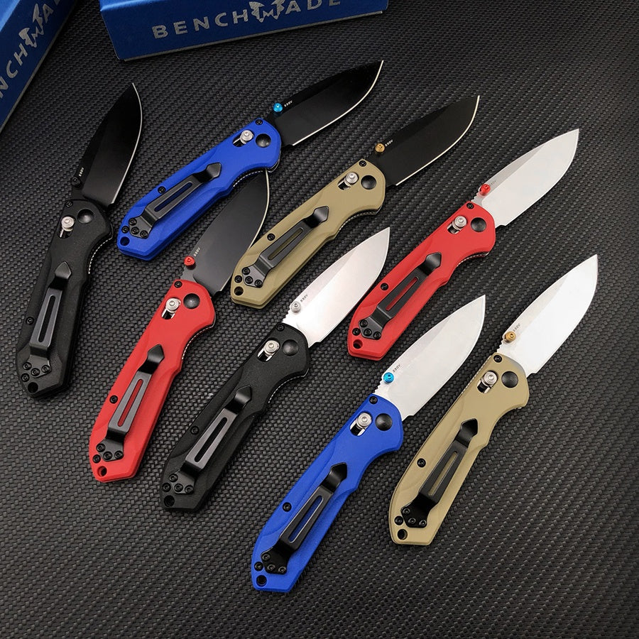 Benchmade - Bugout 565 EDC Manual Open Folding Knife Drop-Point Blade, Plain Edge, Satin Finish, Variety of colors Handle Everyday Carry and Camping Hunting knife