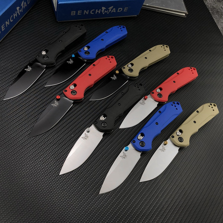 Benchmade - Bugout 565 EDC Manual Open Folding Knife Drop-Point Blade, Plain Edge, Satin Finish, Variety of colors Handle Everyday Carry and Camping Hunting knife