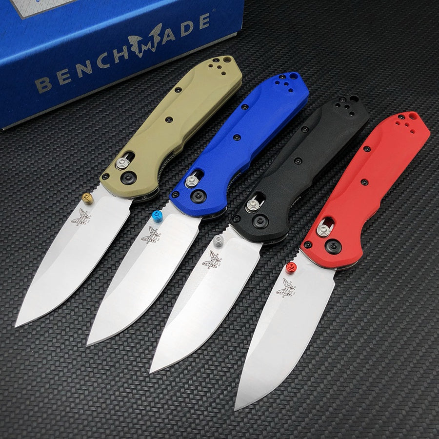 Benchmade - Bugout 565 EDC Manual Open Folding Knife Drop-Point Blade, Plain Edge, Satin Finish, Variety of colors Handle Everyday Carry and Camping Hunting knife