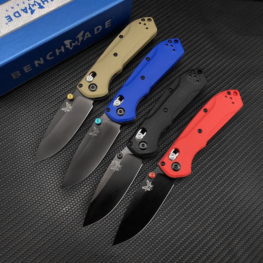 Benchmade - Bugout 565 EDC Manual Open Folding Knife Drop-Point Blade, Plain Edge, Satin Finish, Variety of colors Handle Everyday Carry and Camping Hunting knife