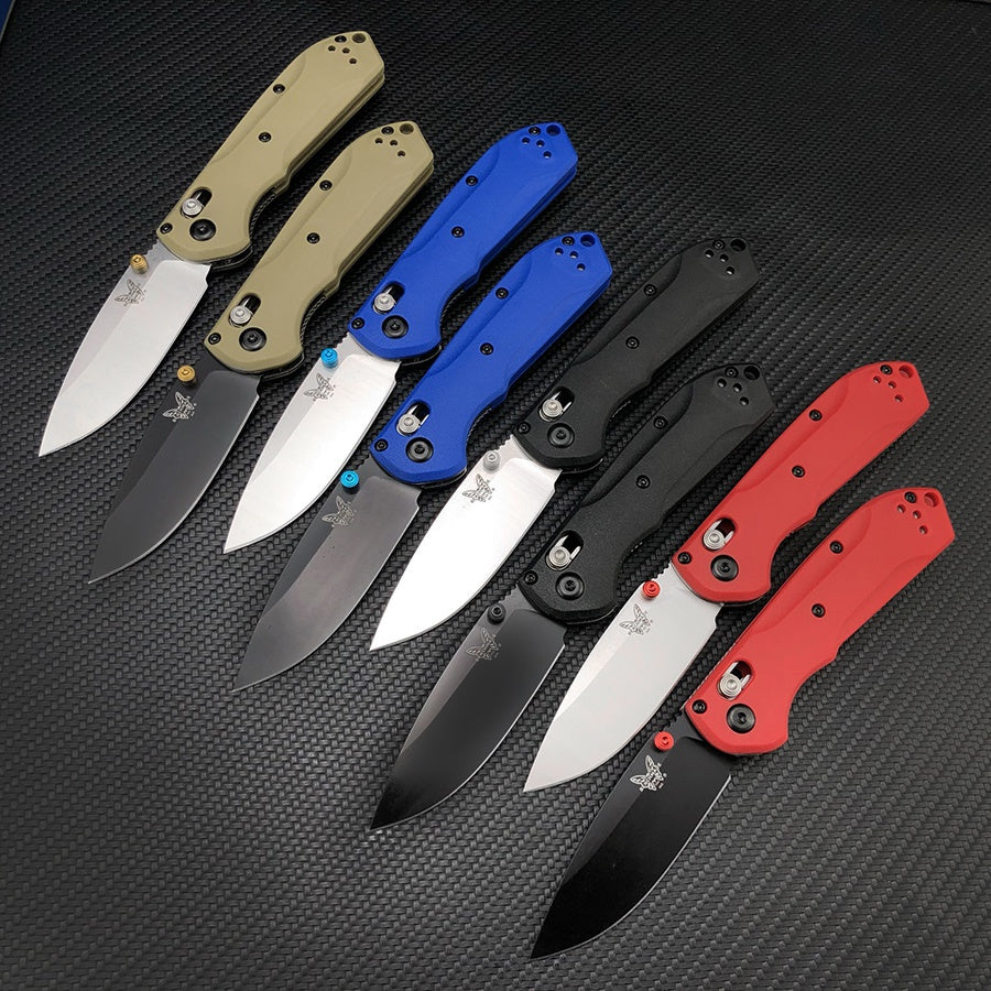 Benchmade - Bugout 565 EDC Manual Open Folding Knife Drop-Point Blade, Plain Edge, Satin Finish, Variety of colors Handle Everyday Carry and Camping Hunting knife