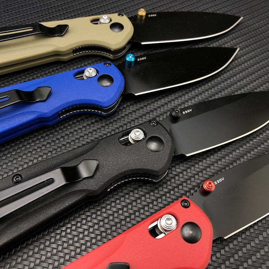 Benchmade - Bugout 565 EDC Manual Open Folding Knife Drop-Point Blade, Plain Edge, Satin Finish, Variety of colors Handle Everyday Carry and Camping Hunting knife