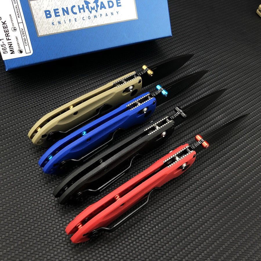 Benchmade - Bugout 565 EDC Manual Open Folding Knife Drop-Point Blade, Plain Edge, Satin Finish, Variety of colors Handle Everyday Carry and Camping Hunting knife