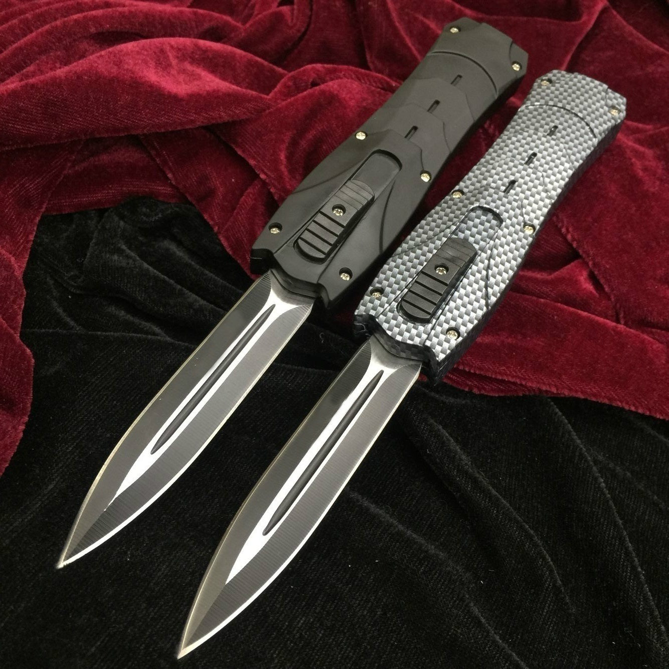 New Product Upgrades |Card Knife+Push Knife + Gifts Knives Set  Tactical OTF AUTOMATIC Spring Knife Fixed Blades Double Switchblade Edge Survival Outdoor Multitool Tanto Hunting Tools
