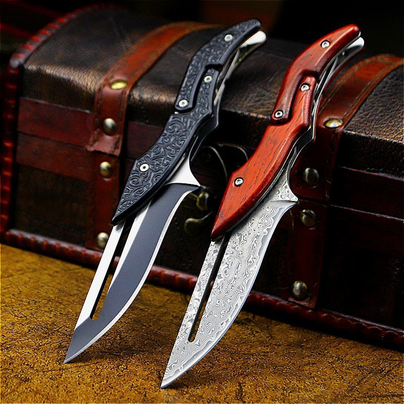 2022 New 67 Layers VG10 Damascus Steel Knives Tactical Hunting Mechanical Folding Knife Fixed Blade Outdoor Camping Survival EDC Pocket Defense Tools