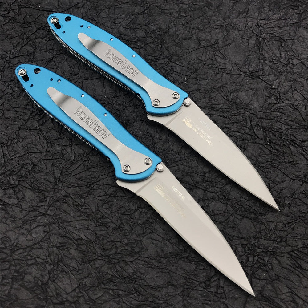 Hot Kershaw 1660 Ken Onion Leek Assisted Flipper Pocket Folding Knife 3" Bead Blast Plain Blade, Stainless Steel Handles Sandvik 14C28N Blade Best Buy From Outdoor Gear Lab Includes Frame Lock, SpeedSafe Assisted Opening and Reversible Pocketclip, 3 Oz