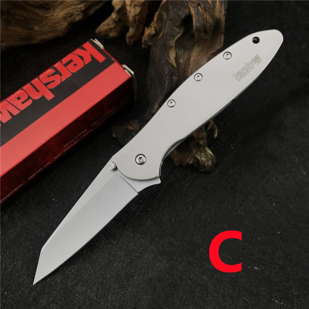 Hot Kershaw 1660 Ken Onion Leek Assisted Flipper Pocket Folding Knife 3" Bead Blast Plain Blade, Stainless Steel Handles Sandvik 14C28N Blade Best Buy From Outdoor Gear Lab Includes Frame Lock, SpeedSafe Assisted Opening and Reversible Pocketclip, 3 Oz