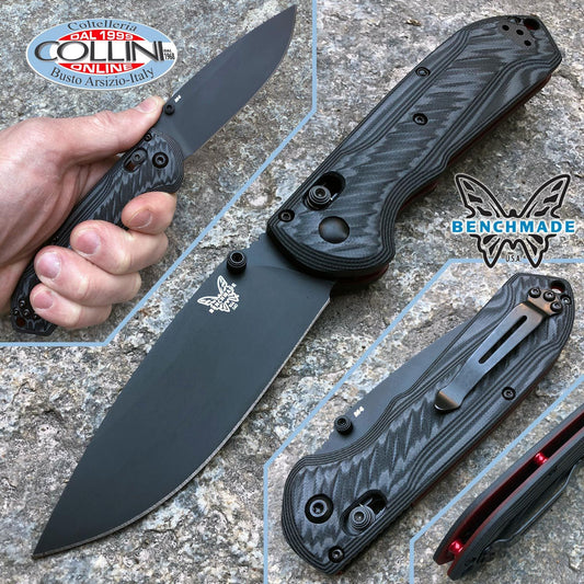Benchmade 560BK-1 Freek Folding Knife 3.6" CPM-M4 Black Blade, Gray and black textured G10 Handles
