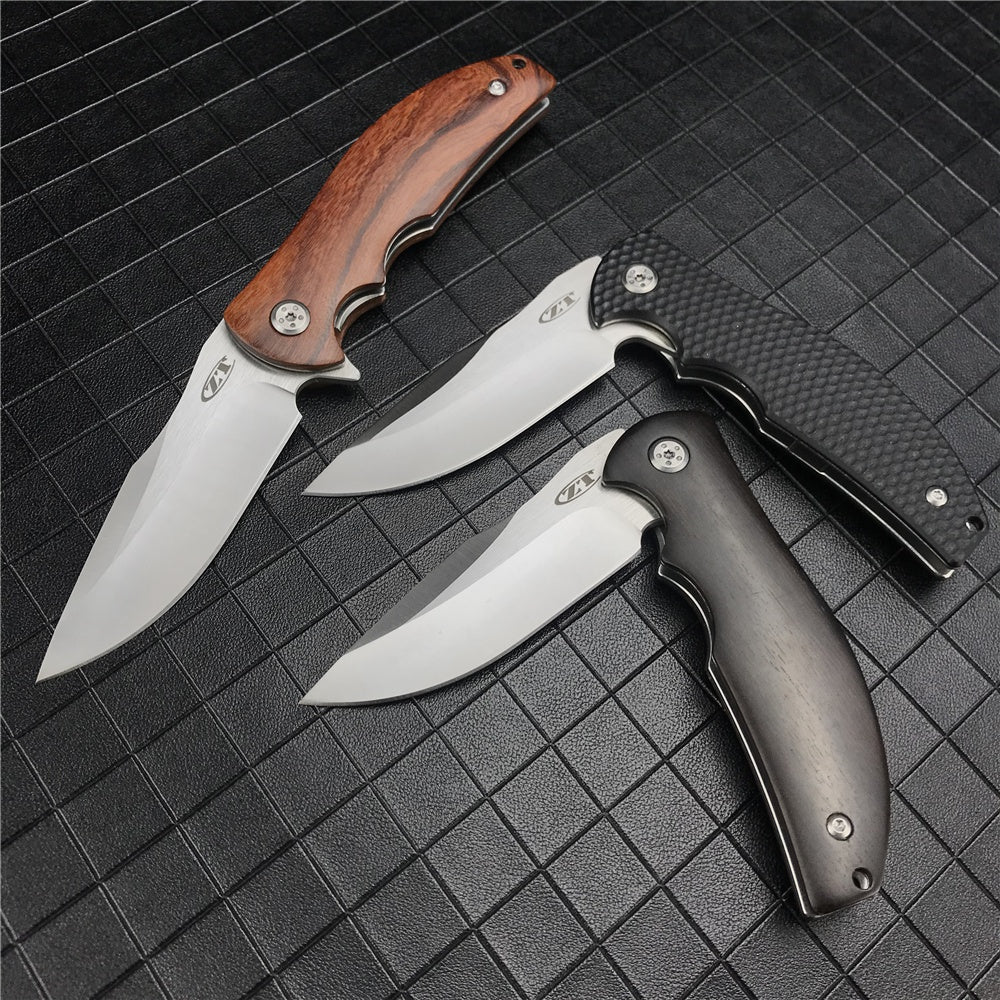 ZT ZERO TOLERANCE0606 Tactical Folding Knife 9cr13mov Blade G10 Ebony Wooden Handle Camping Survival Pocket Knives Ball Bearing Flipper Outdoor Tools