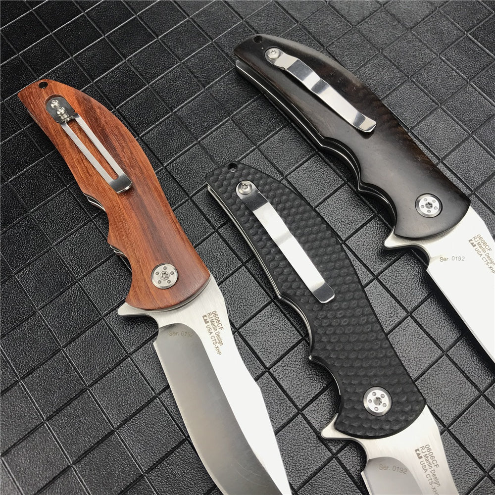 ZT ZERO TOLERANCE0606 Tactical Folding Knife 9cr13mov Blade G10 Ebony Wooden Handle Camping Survival Pocket Knives Ball Bearing Flipper Outdoor Tools