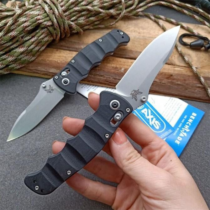 Benchmade Nakamura Axis 484 Folding Knife, Drop-Point, G10 Handle, M390 - USED CONDITION Outdoor Hunting EDC Tools