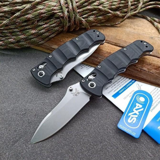Benchmade Nakamura Axis 484 Folding Knife, Drop-Point, G10 Handle, M390 - USED CONDITION Outdoor Hunting EDC Tools
