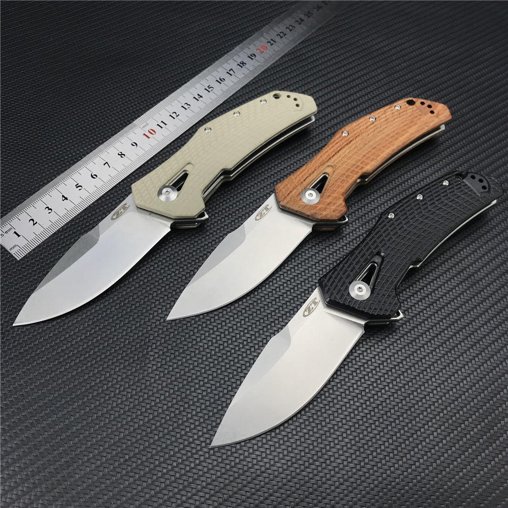 ZT ZERO TOLERANCE 0308 Flipper Tactical Knife Spring Assisted Opening Folding Knife 3.75" CPM-20CV Stonewashed Blade, Coyote Tan G10 and Titanium Handles