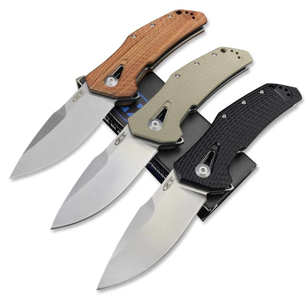 ZT ZERO TOLERANCE 0308 Flipper Tactical Knife Spring Assisted Opening Folding Knife 3.75" CPM-20CV Stonewashed Blade, Coyote Tan G10 and Titanium Handles