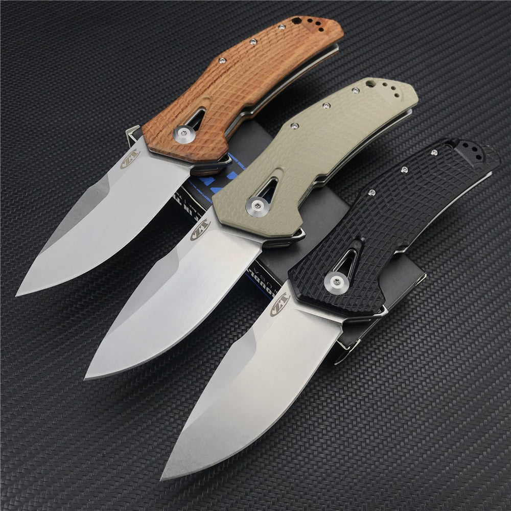 ZT ZERO TOLERANCE 0308 Flipper Tactical Knife Spring Assisted Opening Folding Knife 3.75" CPM-20CV Stonewashed Blade, Coyote Tan G10 and Titanium Handles