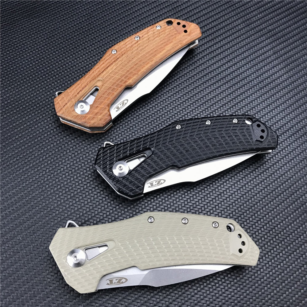 ZT ZERO TOLERANCE 0308 Flipper Tactical Knife Spring Assisted Opening Folding Knife 3.75" CPM-20CV Stonewashed Blade, Coyote Tan G10 and Titanium Handles
