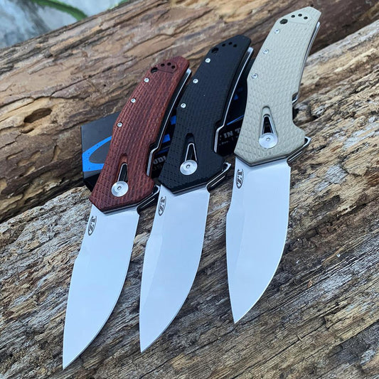 ZT ZERO TOLERANCE 0308 Flipper Tactical Knife Spring Assisted Opening Folding Knife 3.75" CPM-20CV Stonewashed Blade, Coyote Tan G10 and Titanium Handles