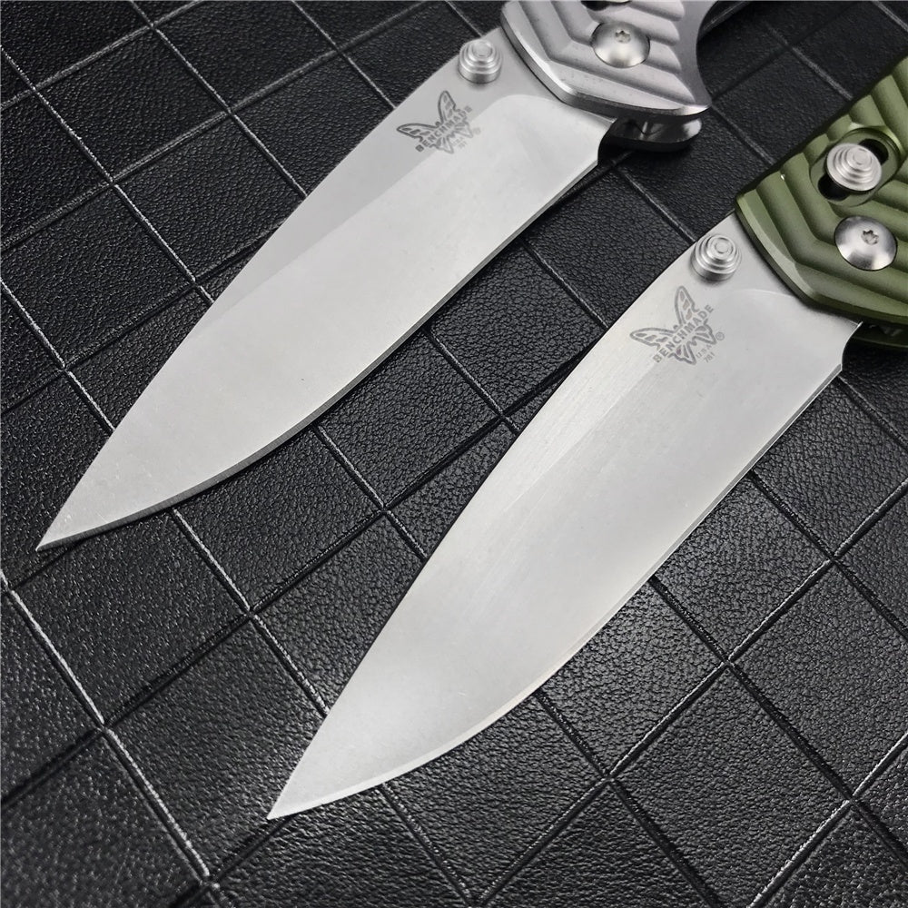 Benchmade 781 Anthem Folding Knife 3.5" Satin CPM-20CV Blade, Bronze Chevron Integral Titanium Handles