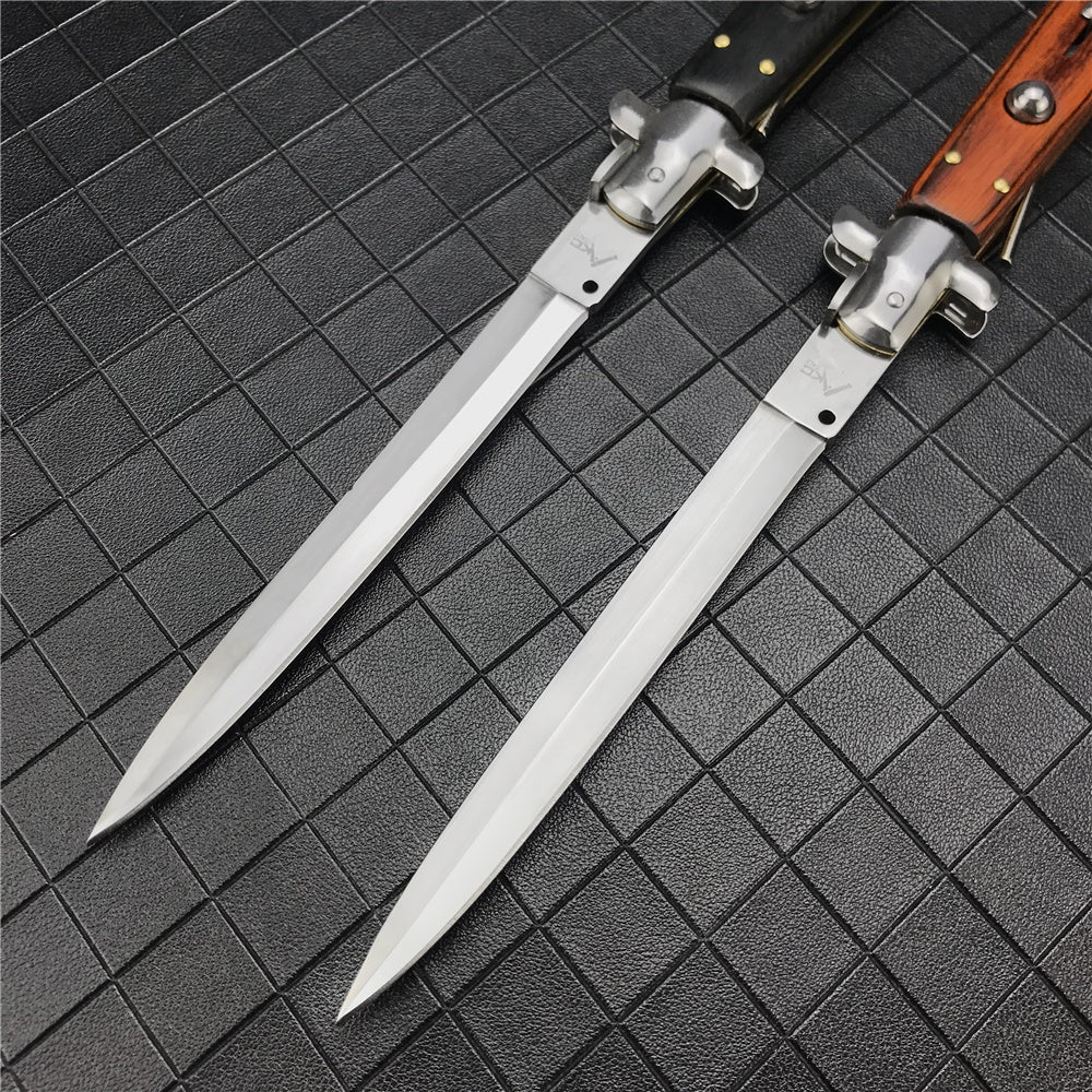 13 inch Classic Stiletto ITALY AKC Folding Otf Knife Spring Assisted Automatic Knives Camping Hunting Outdoor Pocket Knife