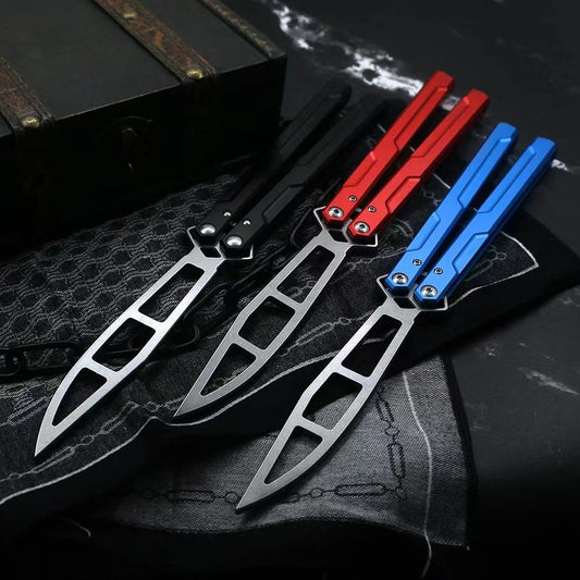 Kershaw Tactical  Lucha Balisong Chaining Butterfly Knife Unsharpened Edge Maximize Safety Trainer Knife Dual KVT Ball-bearing Pivots for Ultra-smooth Flipping Training Knives