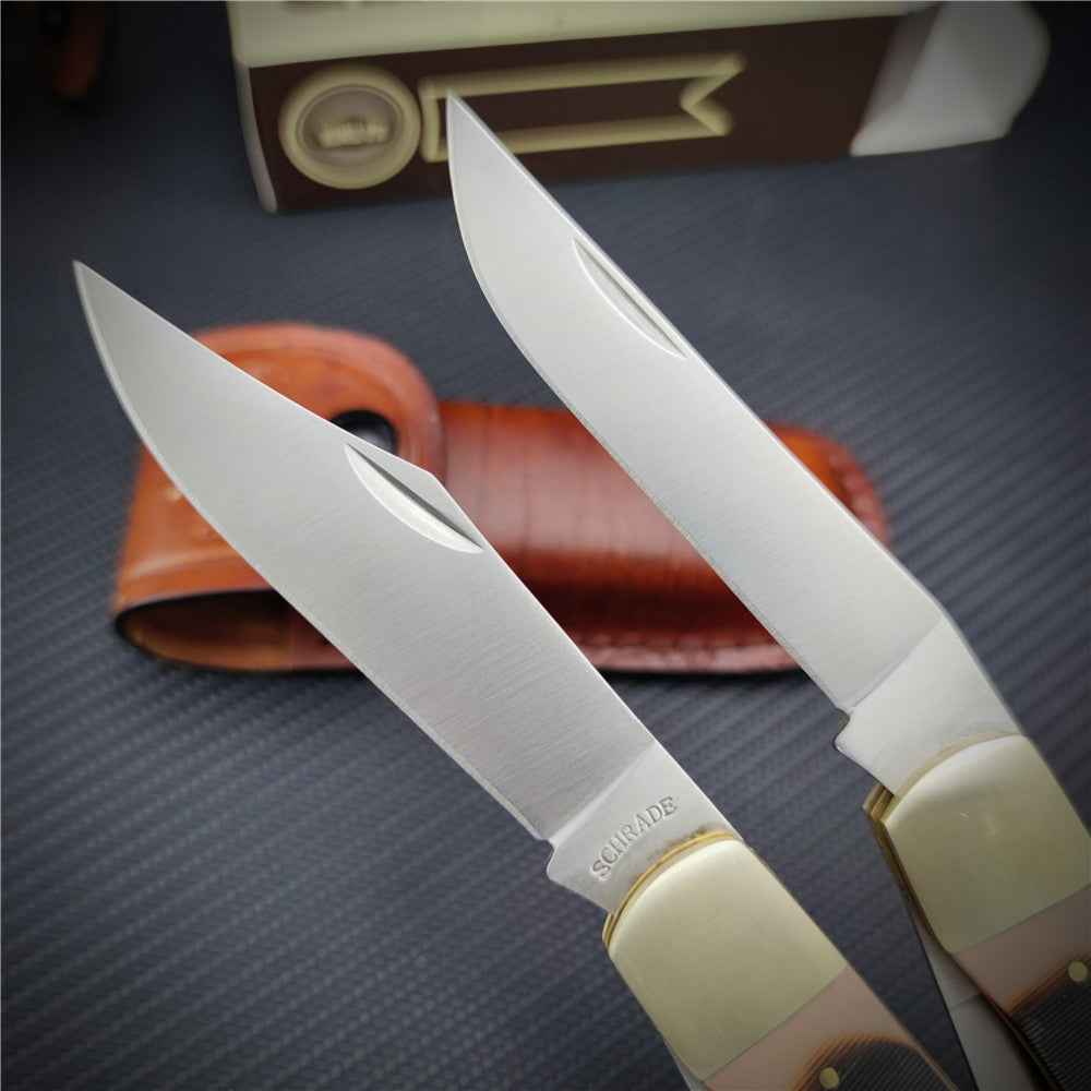 Schrade Old Timer 25OT Folding Hunter Knife with Leather Sheath,outdoor Hunting Edc Knife