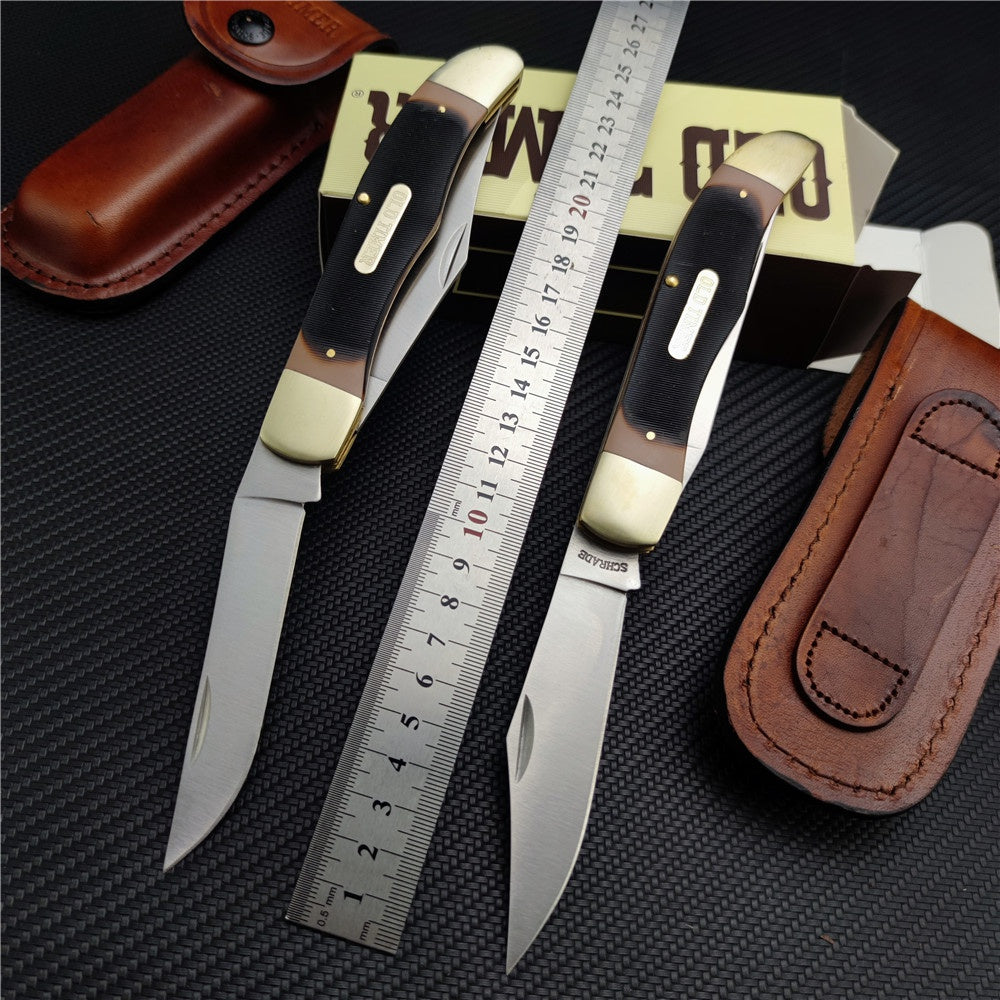 Schrade Old Timer 25OT Folding Hunter Knife with Leather Sheath,outdoor Hunting Edc Knife