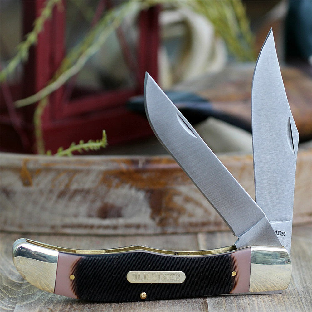 Schrade Old Timer 25OT Folding Hunter Knife with Leather Sheath,outdoor Hunting Edc Knife