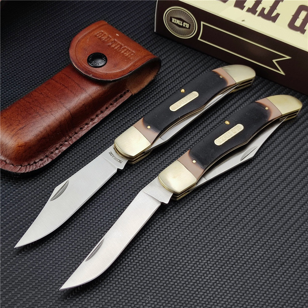 Schrade Old Timer 25OT Folding Hunter Knife with Leather Sheath,outdoor Hunting Edc Knife