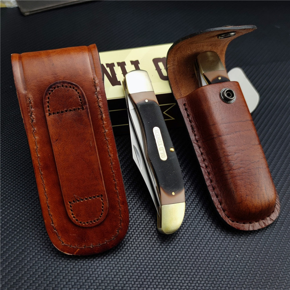 Schrade Old Timer 25OT Folding Hunter Knife with Leather Sheath,outdoor Hunting Edc Knife
