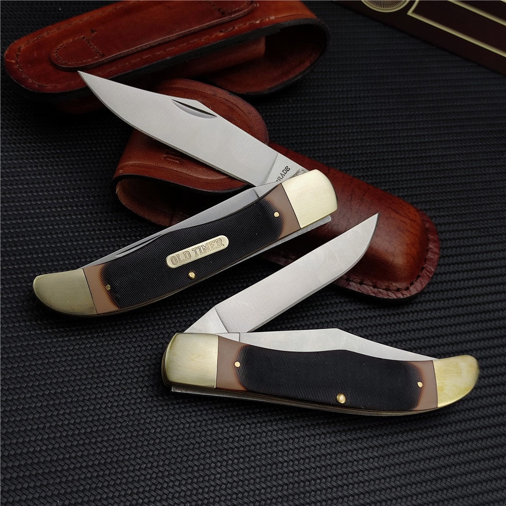 Schrade Old Timer 25OT Folding Hunter Knife with Leather Sheath,outdoor Hunting Edc Knife