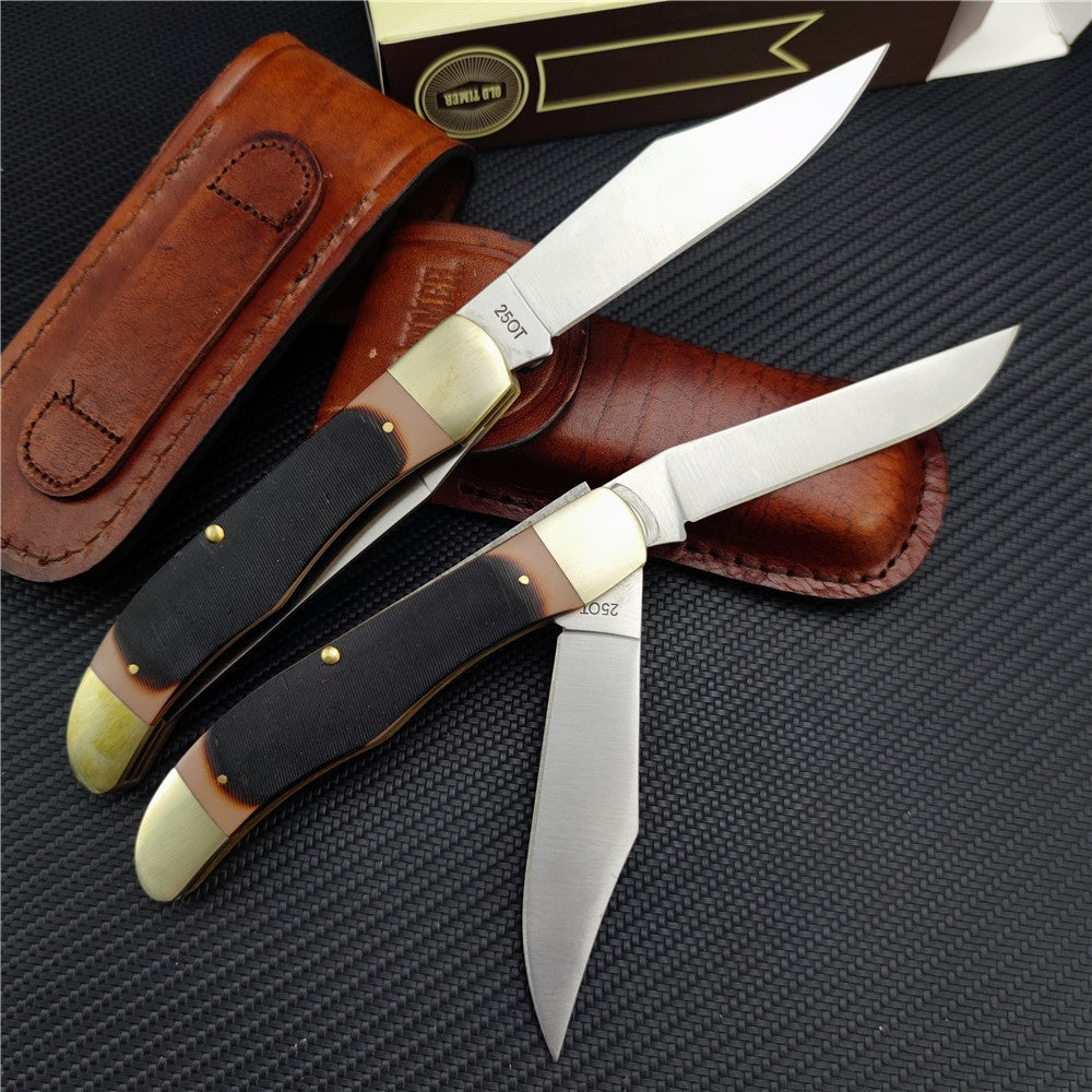 Schrade Old Timer 25OT Folding Hunter Knife with Leather Sheath,outdoor Hunting Edc Knife