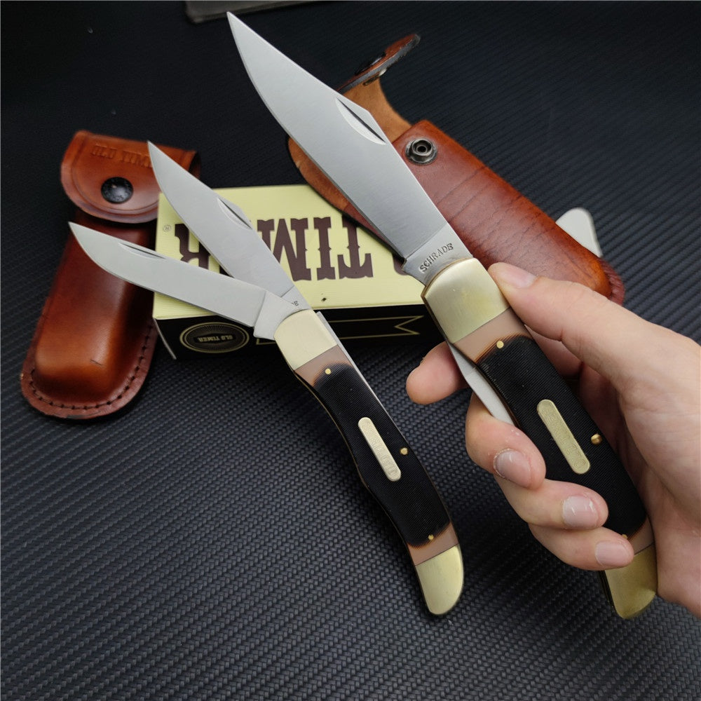 Schrade Old Timer 25OT Folding Hunter Knife with Leather Sheath,outdoor Hunting Edc Knife