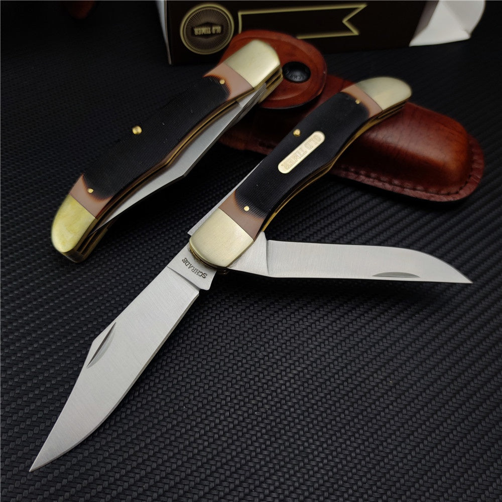 Schrade Old Timer 25OT Folding Hunter Knife with Leather Sheath,outdoor Hunting Edc Knife