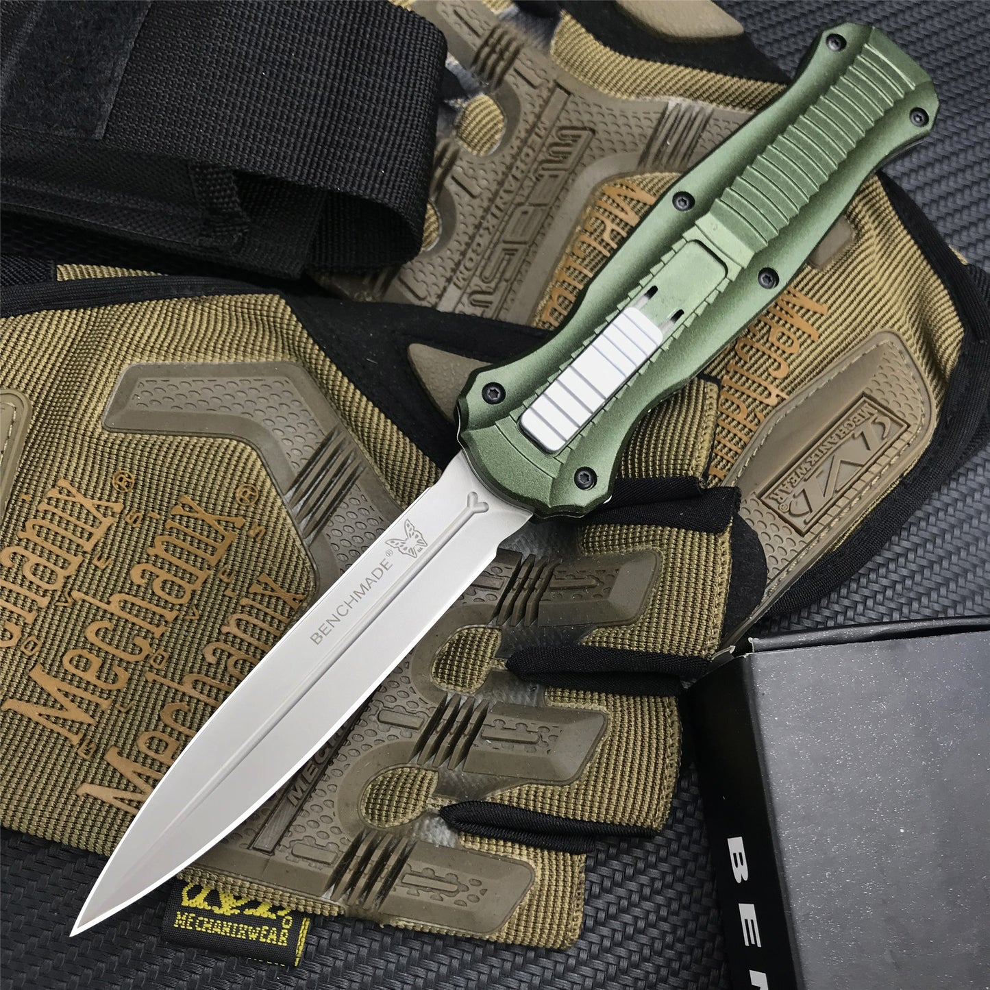 Benchmade 3300bk dagger Tactical Knives AUTO EDC Spring Assist Knife Fixed Blades Double Edge Survival Knifes Camping Hunting Cutting Knifes Fast Opening
