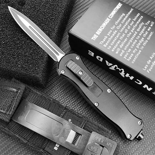 2022 New Benchmade 3300 Dagger POCKET TACTICAL GEAR OTF Finger Actuator AUTO Blade Camping SURVIVAL BLACK EDC HUNTING Tool Collecting Toys