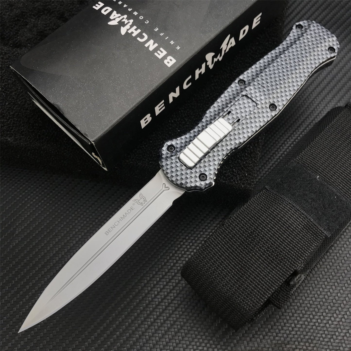 Hot Selling Benchmade 3300bk dagger Tactical Knives AUTO EDC Spring Assist Knife Fixed Blades Double Edge Survival Knifes Camping Hunting Cutting Knifes Fast Opening