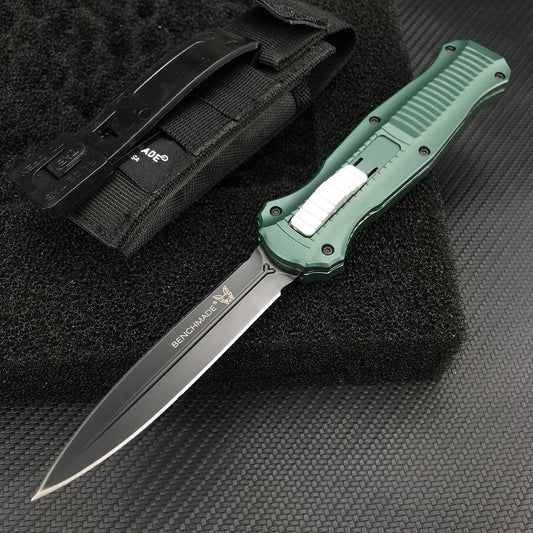 Hot Selling Benchmade 3300bk dagger Tactical Knives AUTO EDC Spring Assist Knife Fixed Blades Double Edge Survival Knifes Camping Hunting Cutting Knifes Fast Opening