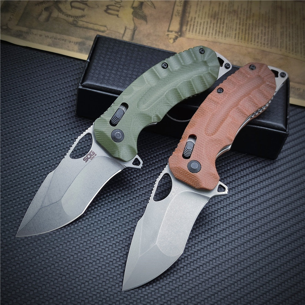SOG Kiku XR Outdoor Folding Knife 3.03" CTS-XHP Satin Plain Blade, Na ...