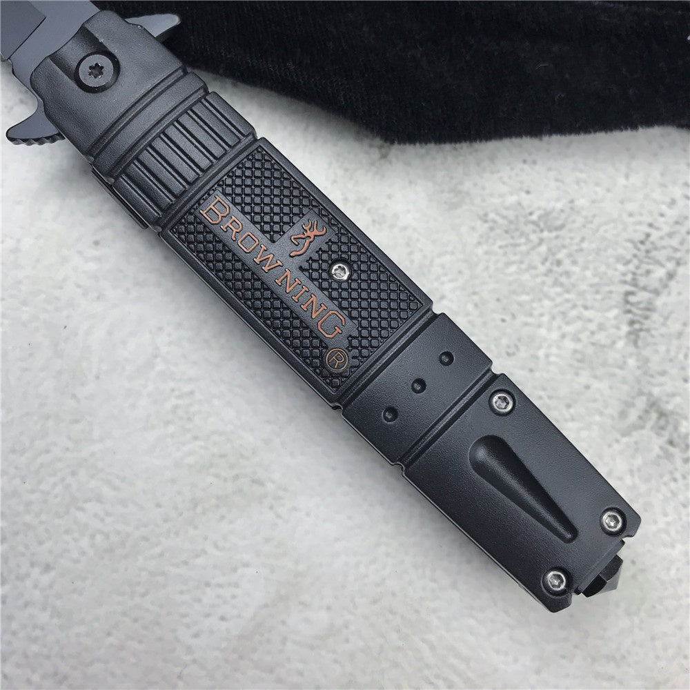 New Browning Spring Assisted Knives Outdoor Camping Tactical Survival Swordfish Knife Folding High Hardness Self-defense Knives EDC Multitool