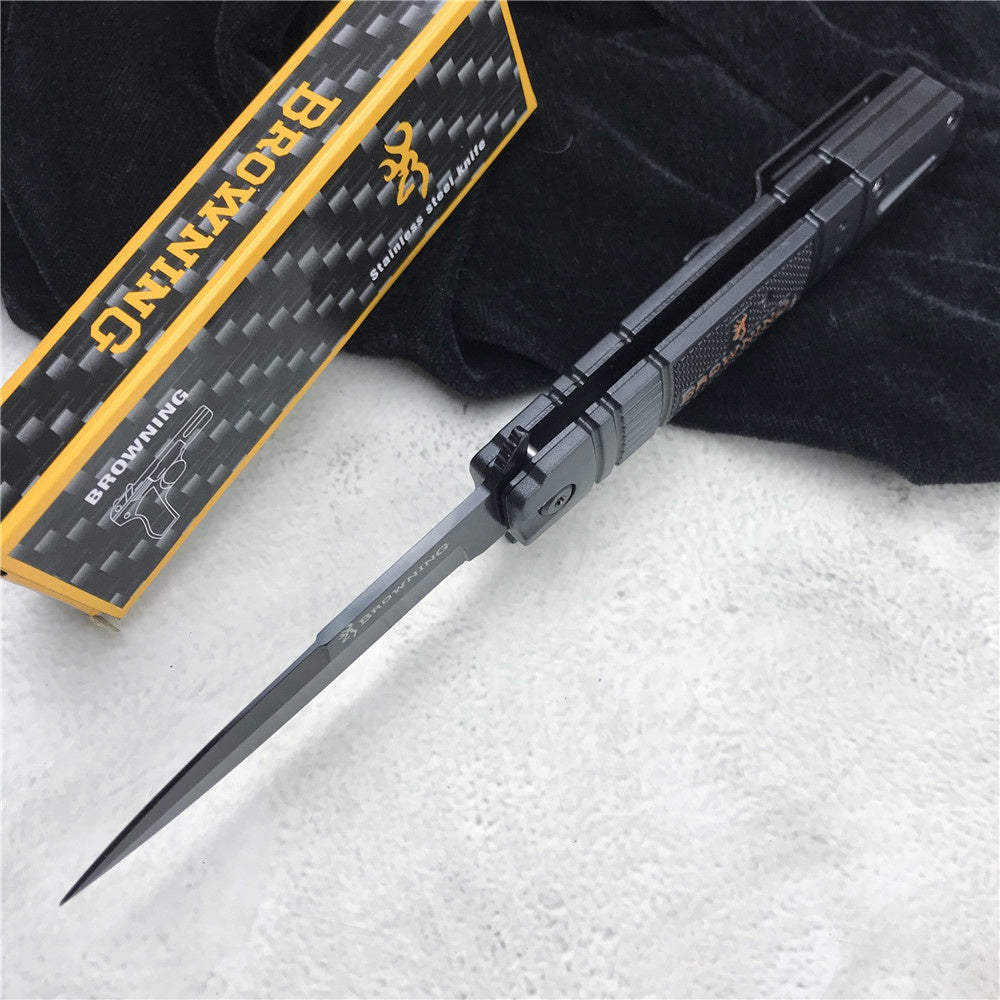 New Browning Spring Assisted Knives Outdoor Camping Tactical Survival Swordfish Knife Folding High Hardness Self-defense Knives EDC Multitool
