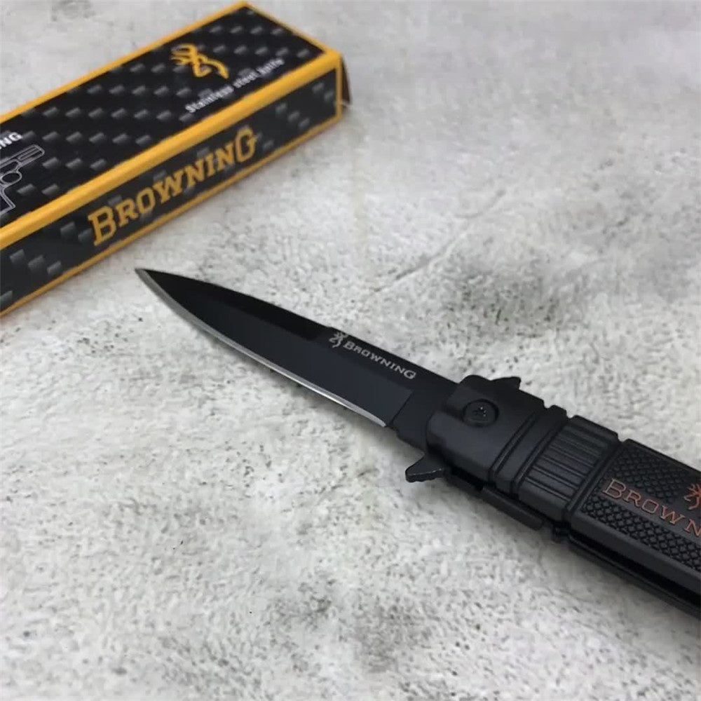 New Browning Spring Assisted Knives Outdoor Camping Tactical Survival Swordfish Knife Folding High Hardness Self-defense Knives EDC Multitool