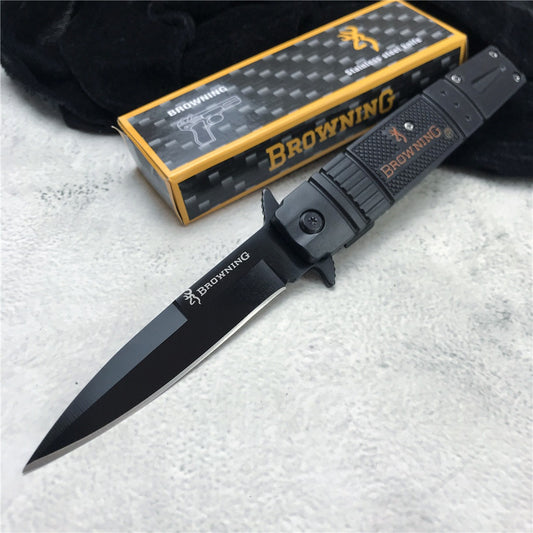 New Browning Spring Assisted Knives Outdoor Camping Tactical Survival Swordfish Knife Folding High Hardness Self-defense Knives EDC Multitool