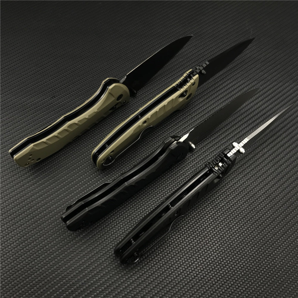 Benchmade - Turret 980 Benchmade Tactical Folding Knife CPM-S30V Drop-Point Blade Hunting Survival Edc Tool Manual Open Full Serrated Blade Pocket Knife