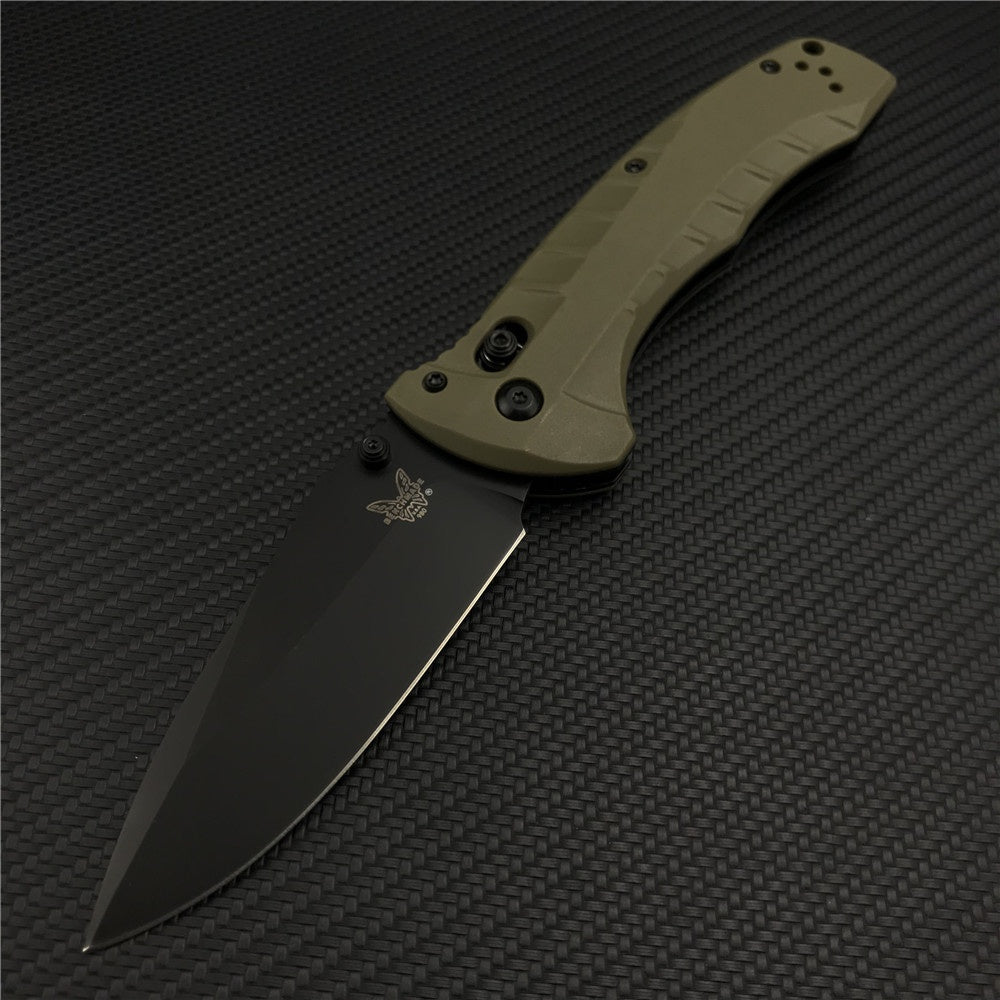 Benchmade - Turret 980 Benchmade Tactical Folding Knife CPM-S30V Drop-Point Blade Hunting Survival Edc Tool Manual Open Full Serrated Blade Pocket Knife